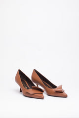 Taba Deri Stiletto Ayakkabı