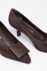 Kahve Süet Stiletto Ayakkabı