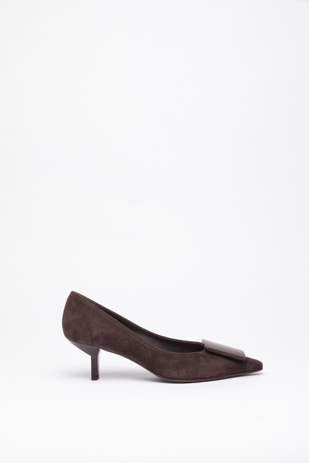 Kahve Süet Stiletto Ayakkabı