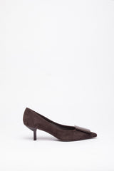 Kahve Süet Stiletto Ayakkabı