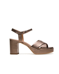 Bronz Platform Topuklu Ayakkabı