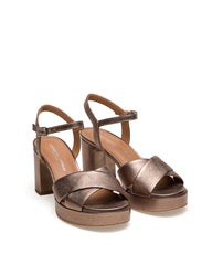 Bronz Platform Topuklu Ayakkabı