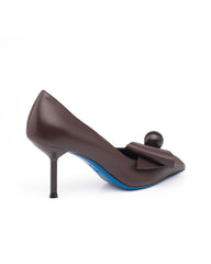 Kahve Deri Topuklu Ayakkabı