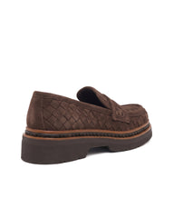 Kahve Süet Örgü Loafer