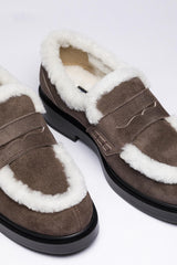 Gri Süet Deri Loafer