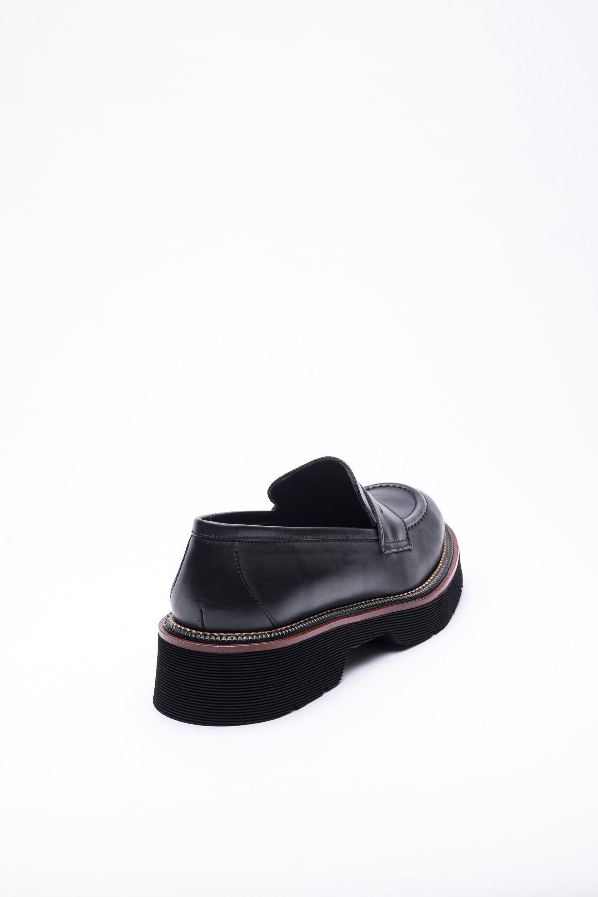 Siyah Deri Loafer