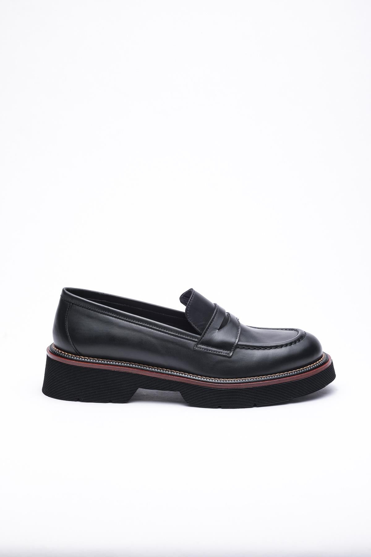 Siyah Deri Loafer