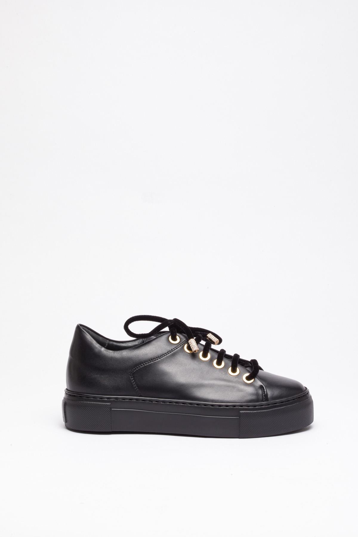Siyah Deri Sneaker