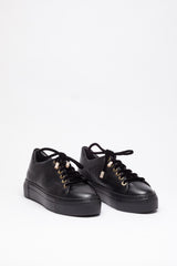 Siyah Deri Sneaker