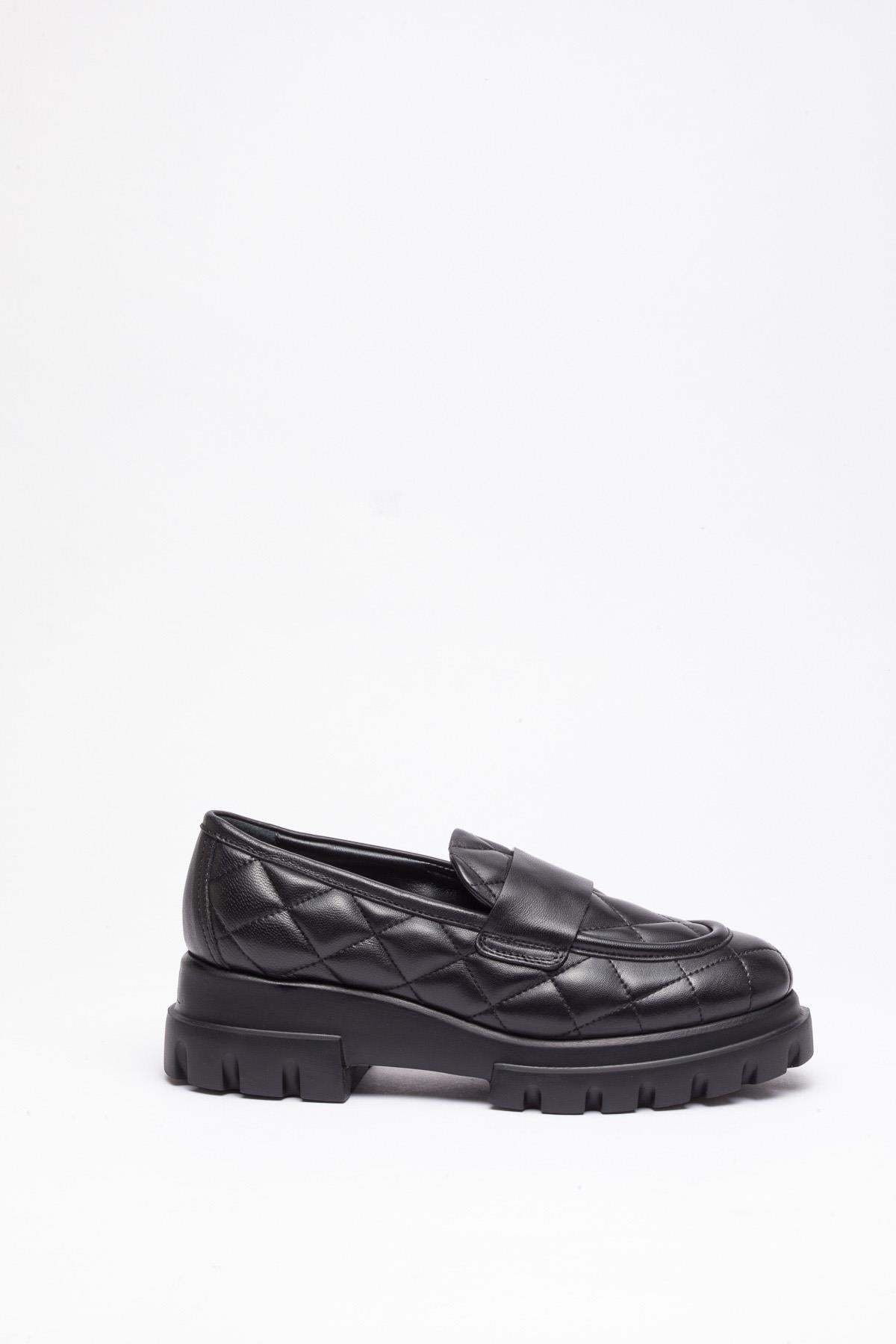 Siyah Deri Loafer