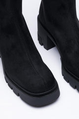 Siyah Streç Çorap Topuklu Bot