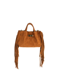 Karamel Süet Püsküllü Çanta