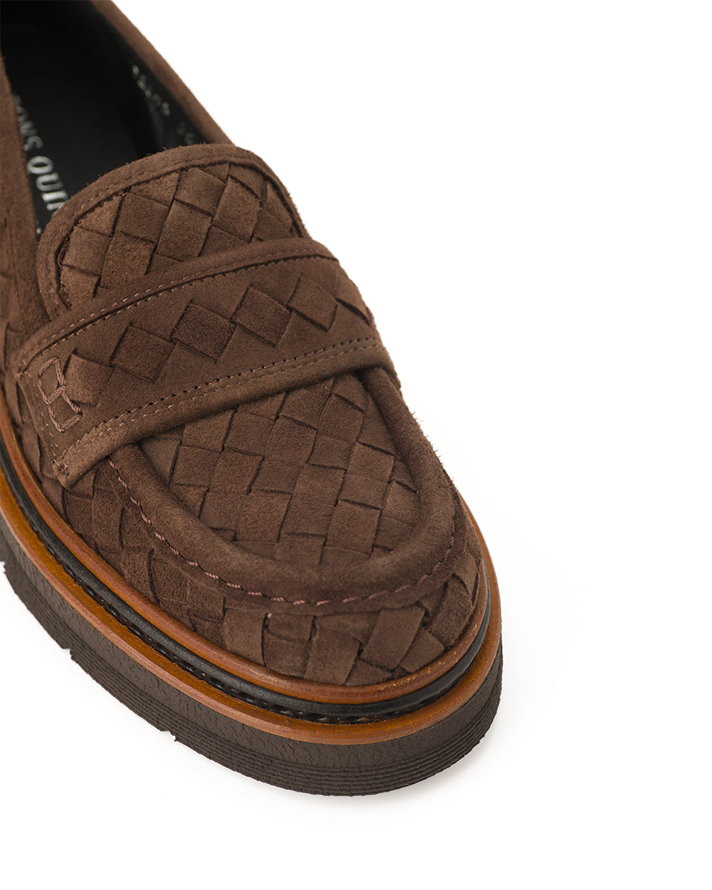 Kahve Süet Örgü Loafer