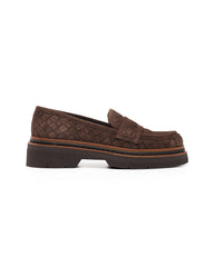 Kahve Süet Örgü Loafer