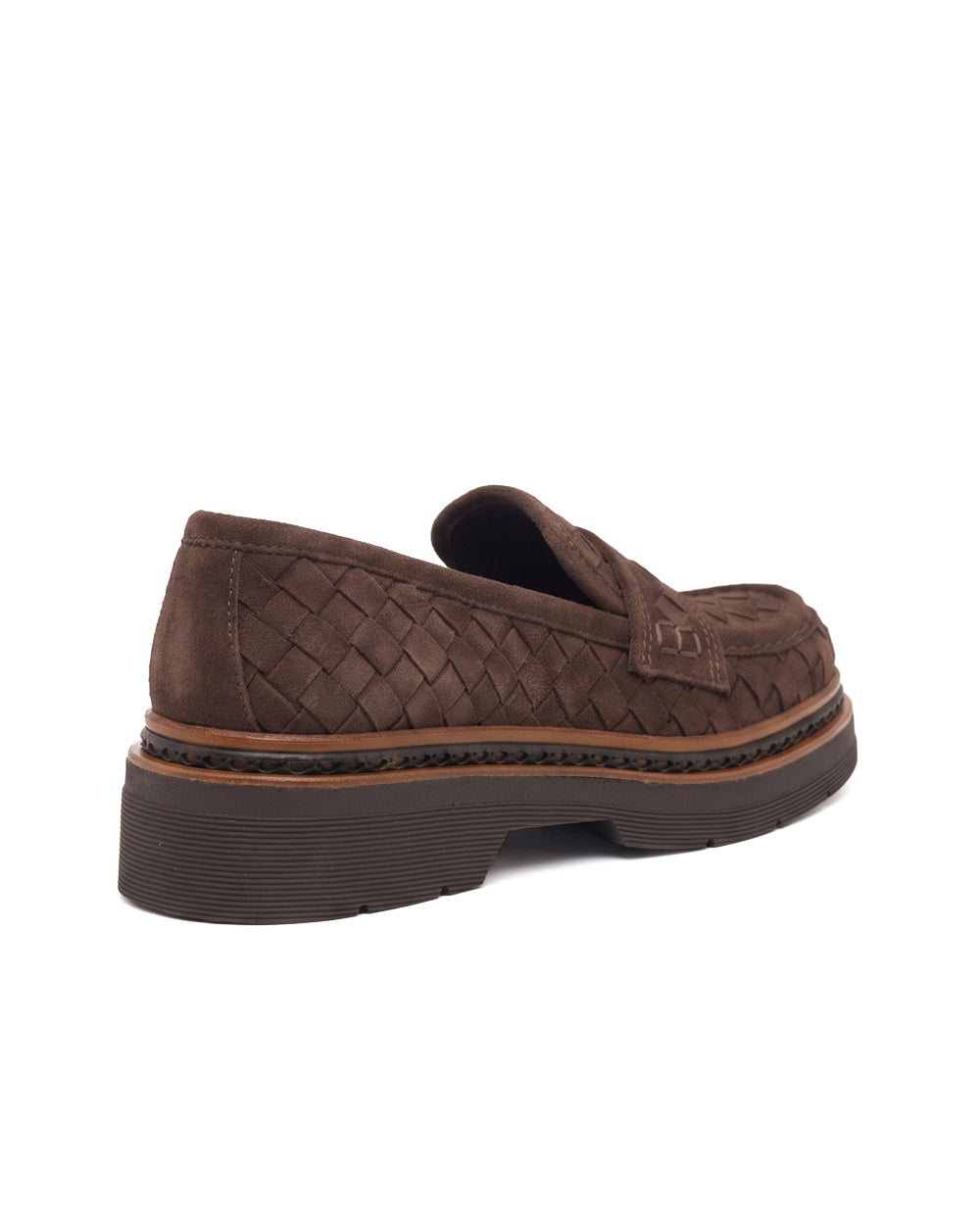 Kahve Süet Örgü Loafer