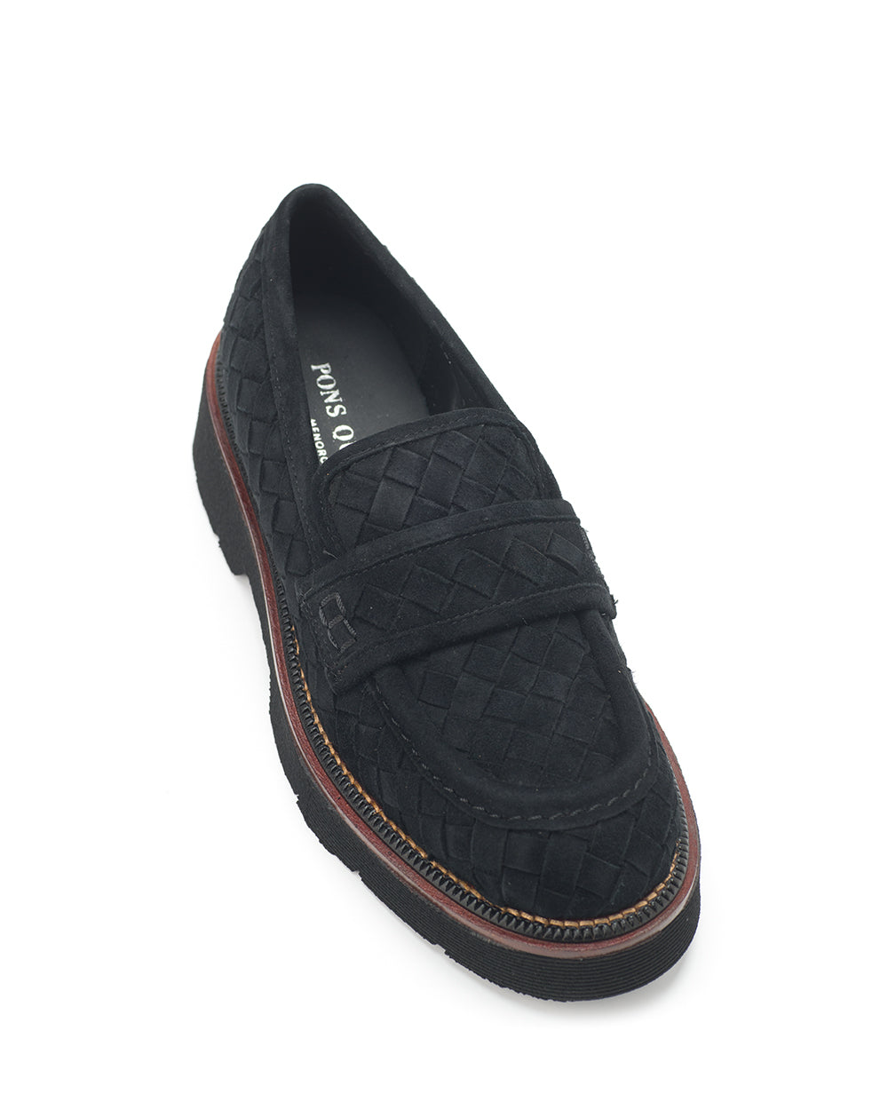 Siyah Süet Örgü Loafer