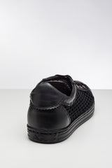 Siyah Renkli Deri Sneaker