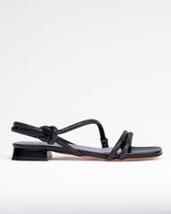 Siyah Renkli Kristal Sandalet
