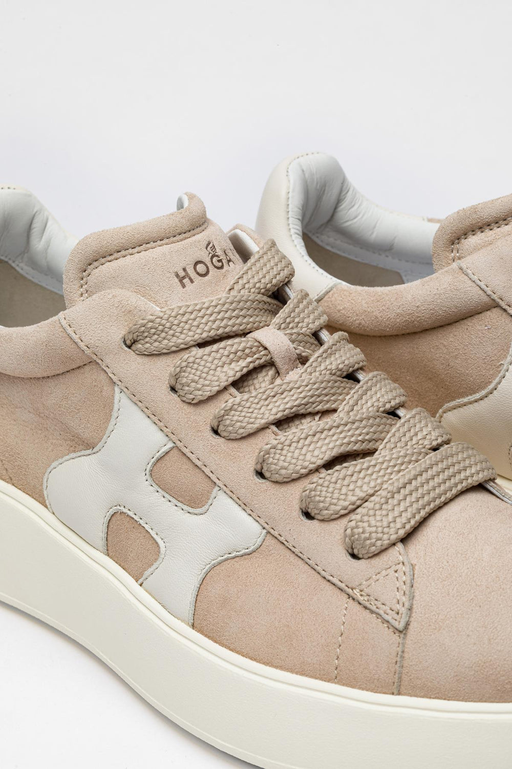 Krem Rengi Deri Sneaker
