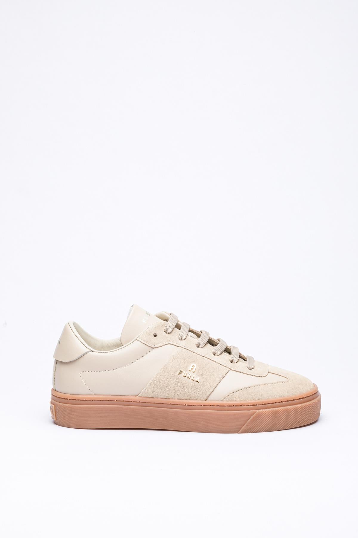 Bej Rengi Deri Sneaker