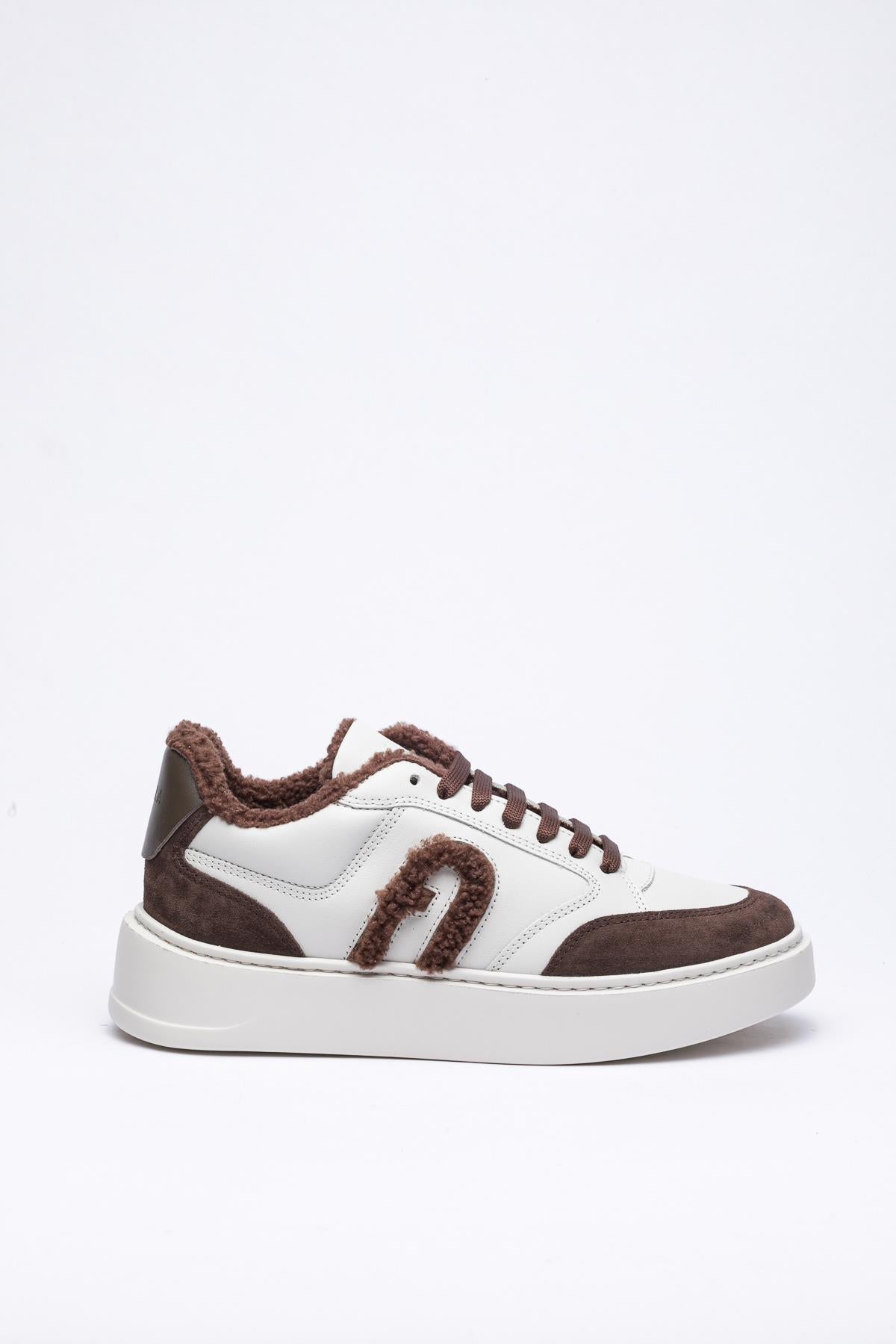 Krem Rengi Kürklü Sneaker